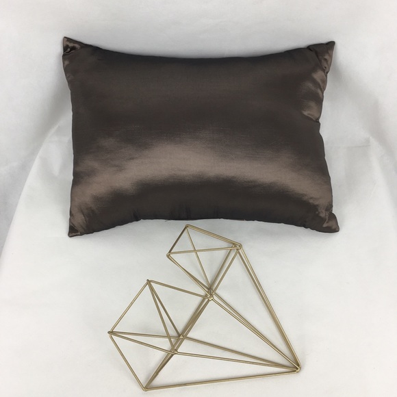 Brown Silk With Brown Square Sequin Accent Pillow - Picture 3 of 3